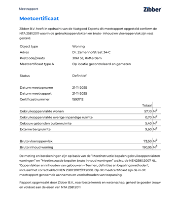 Floorplan - Dr. Zamenhofstraat 34C, 3061 SJ Rotterdam